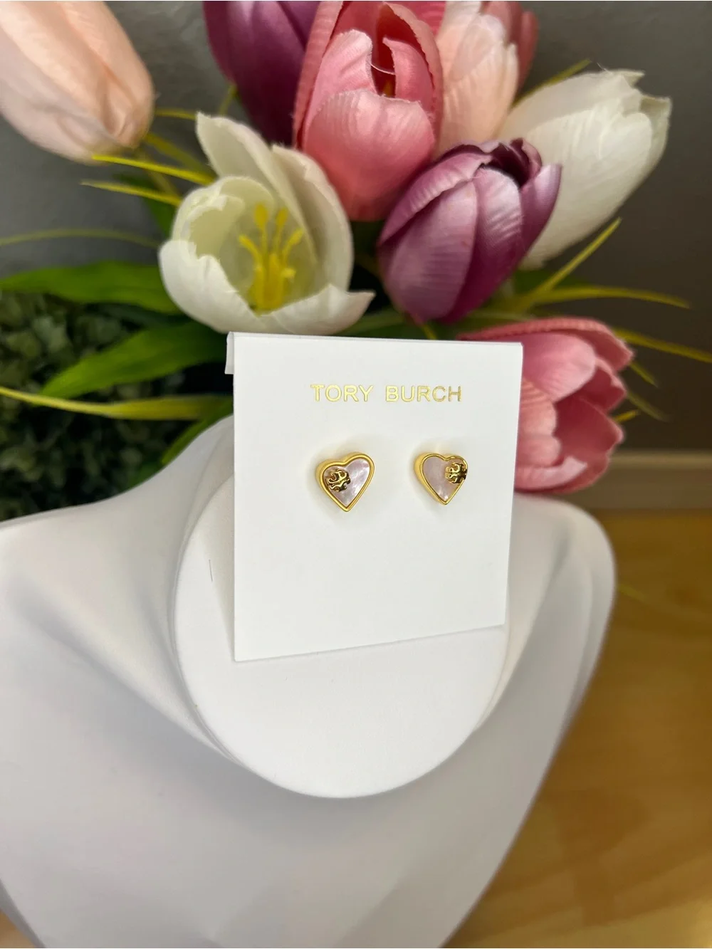 Tory Burch Heart Stud Earrings